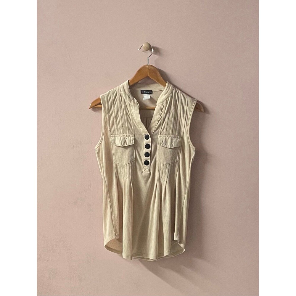 Vintage Y2K Cocomo Tan/Khaki Casual Top Size S
